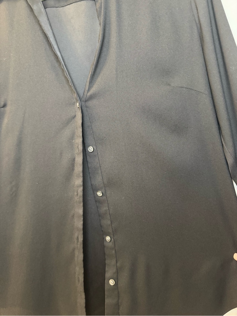 Women’s Ann Taylor Solid Black Button Down Blouse Size M - Picture 12 of 14
